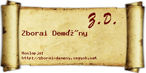 Zborai Demény névjegykártya